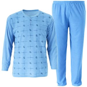 PIŻAMA MĘSKA bawełniana Frota długi rękaw pidżama SPODNIE 5XL / 6XL