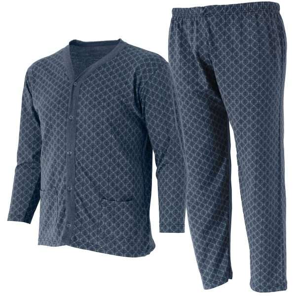 PIŻAMA MĘSKA bawełniana długi rękaw pidżama rozpinana SPODNIE rozmiar XL / XXL - Jabos.pl