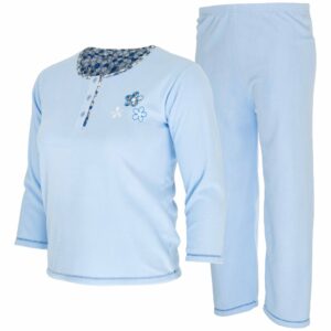 Piżama damska bawełniana polar dwuczęściowa długi rękaw bawełna