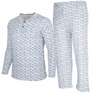 Piżama męska rozpinana bawełniana długi rękaw długie spodnie rozmiar