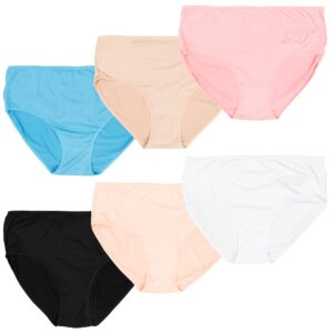 Majtki damskie figi bambus bambusowe 6pak gładkie wysoki stan