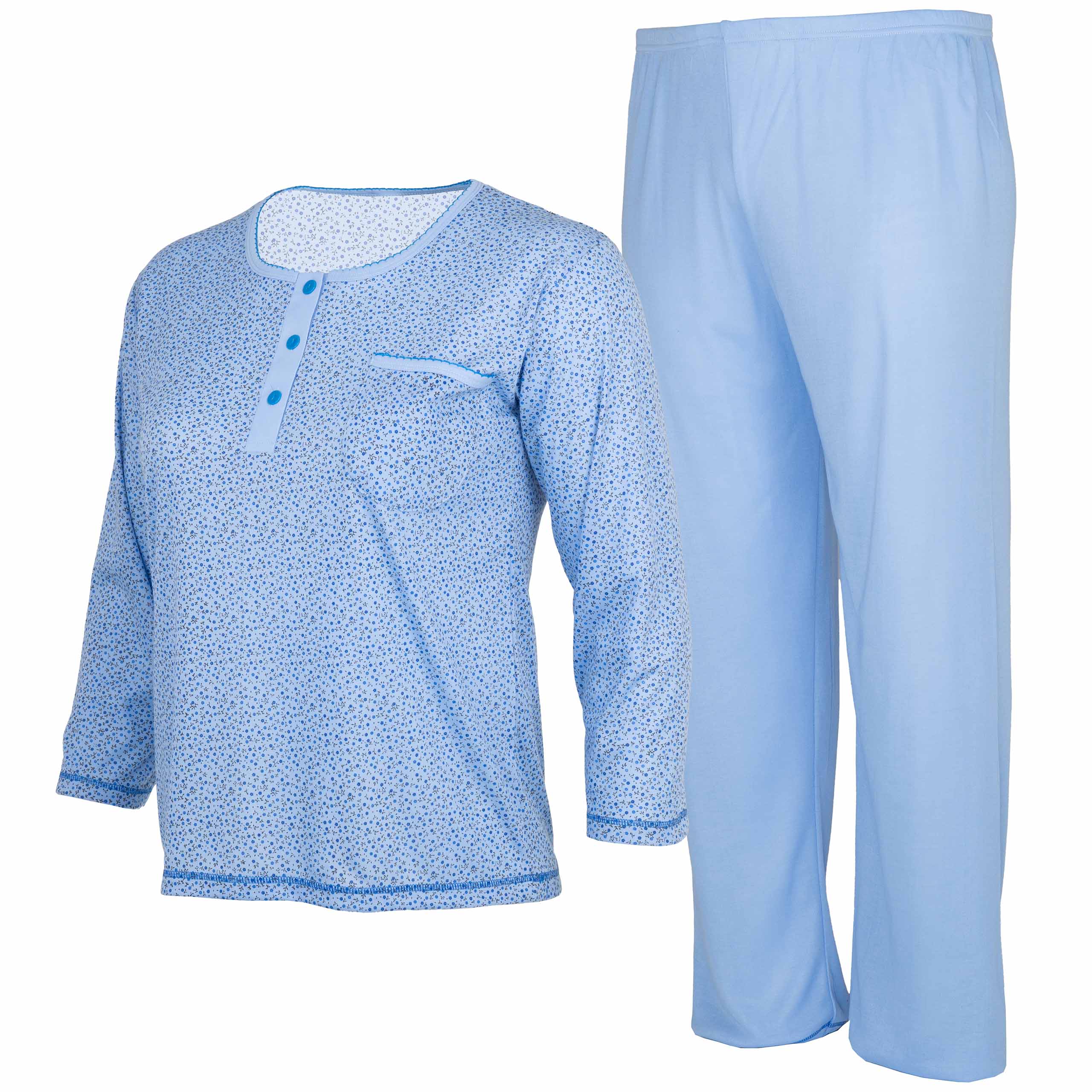 Piżama damska bawełniana długi rękaw spodnie długie Piżamy rozmiar 5XL/ 6XL 1 Piżama damska bawełniana długi rękaw spodnie długie Piżamy