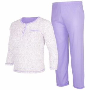 Piżama damska bawełniana polar dwuczęściowa długi rękaw bawełna