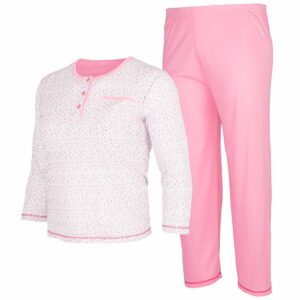 Piżama damska bawełniana polar dwuczęściowa długi rękaw bawełna