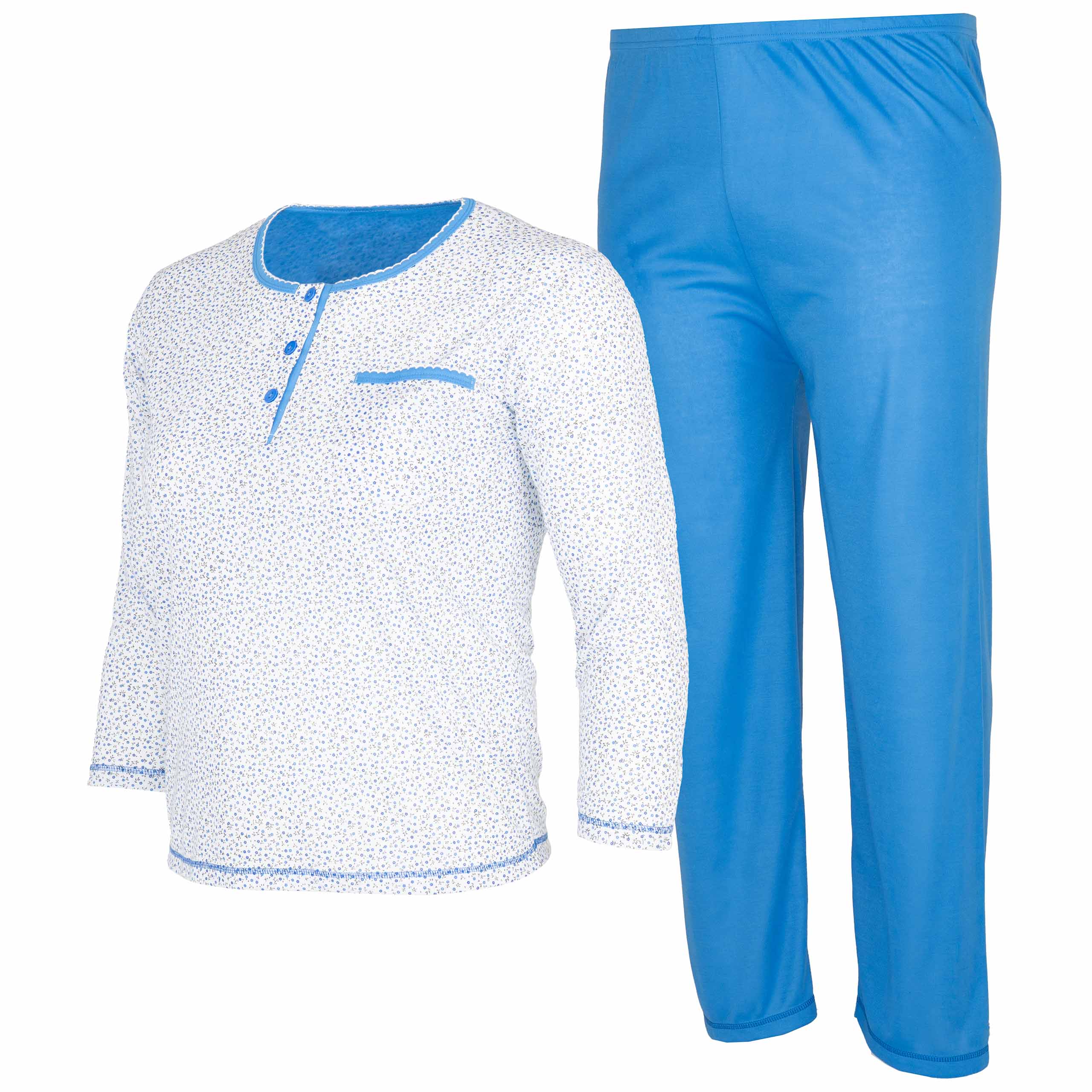 Piżama damska bawełniana komplet dwuczęściowa długi rękaw bawełna L / XL 1 Piżama damska bawełniana polar dwuczęściowa długi rękaw bawełna