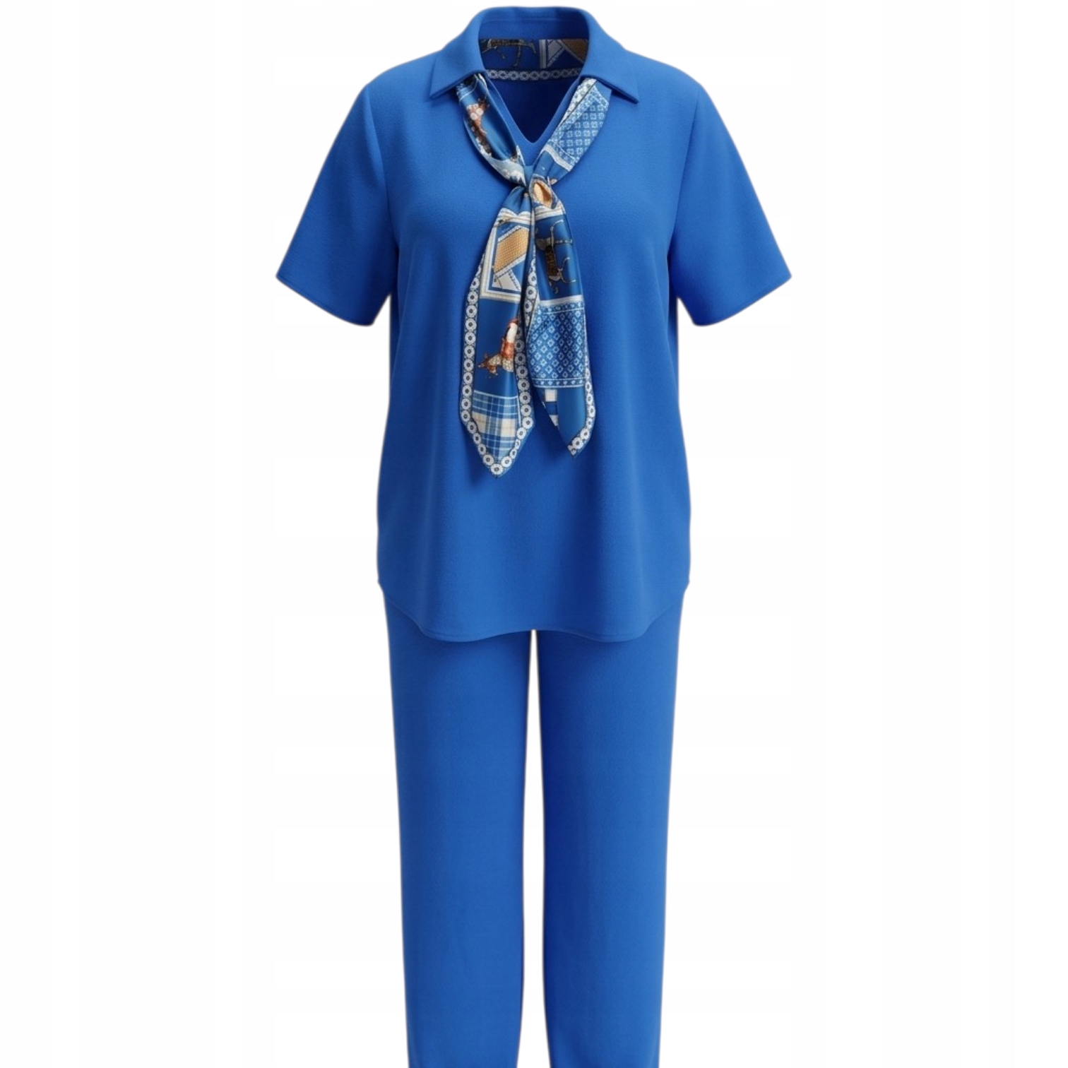 Elegancki komplet 46/48 stylowy zwiewny apaszka bluzka szerokie spodnie 1 Elegancki komplet 46/48 stylowy zwiewny apaszka bluzka szerokie spodnie – 48