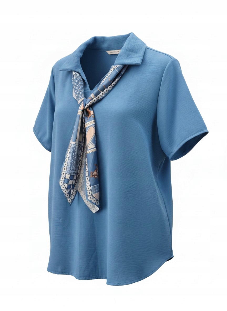 Elegancki komplet 46/48 stylowy zwiewny apaszka bluzka szerokie spodnie 3 Elegancki komplet 46/48 stylowy zwiewny apaszka bluzka szerokie spodnie – 48