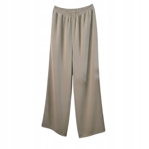 Elegancki komplet 46/48 stylowy zwiewny bluzka paski szerokie spodnie 3 Elegancki komplet 46/48 stylowy zwiewny bluzka paski szerokie spodnie – beżowy