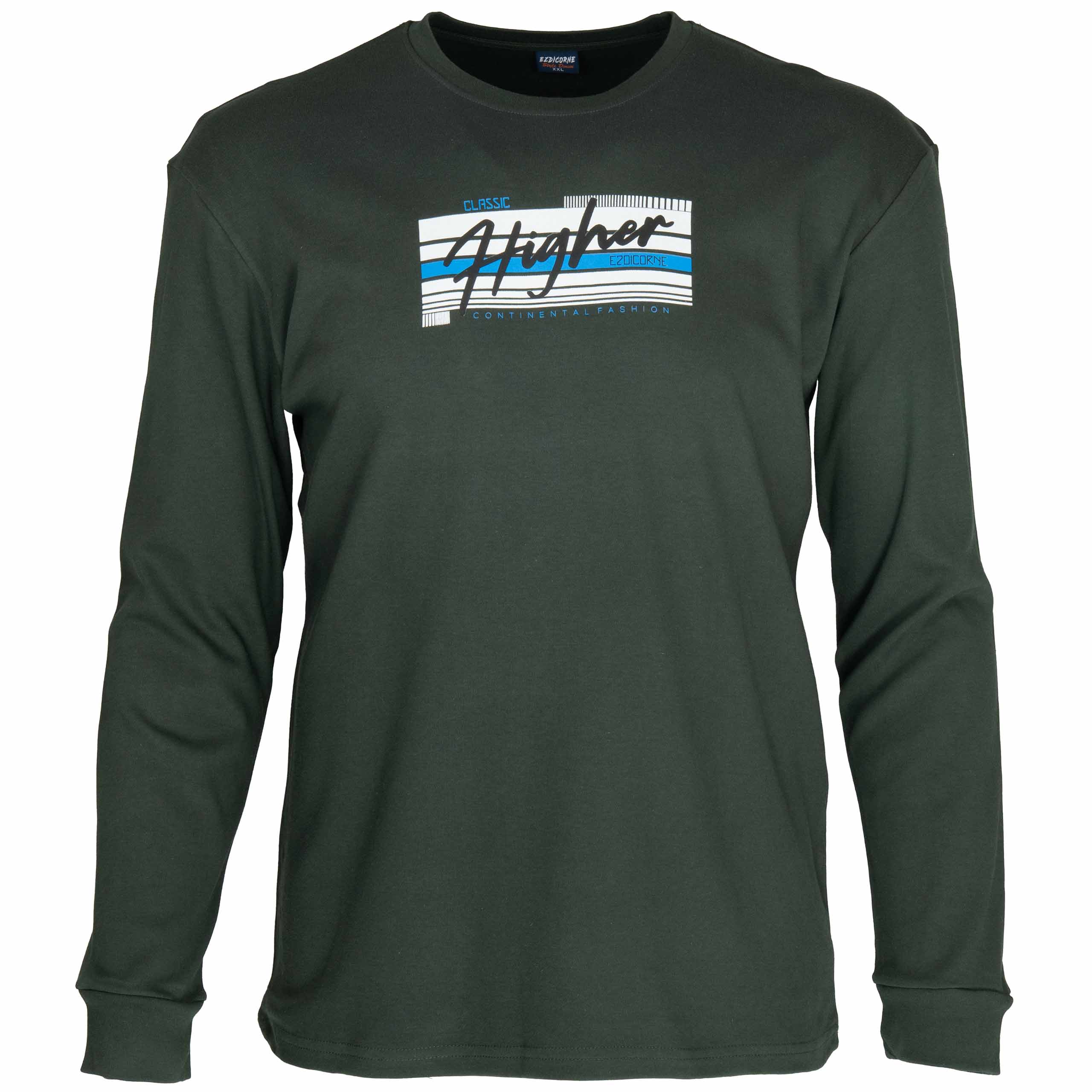 Podkoszulka Longsleeve bawełna T-shirt długi rękaw męska z nadrukiem XL/XXL 1 Podkoszulka longsleeve męska bawełniana z nadrukiem, kolor khaki – przód