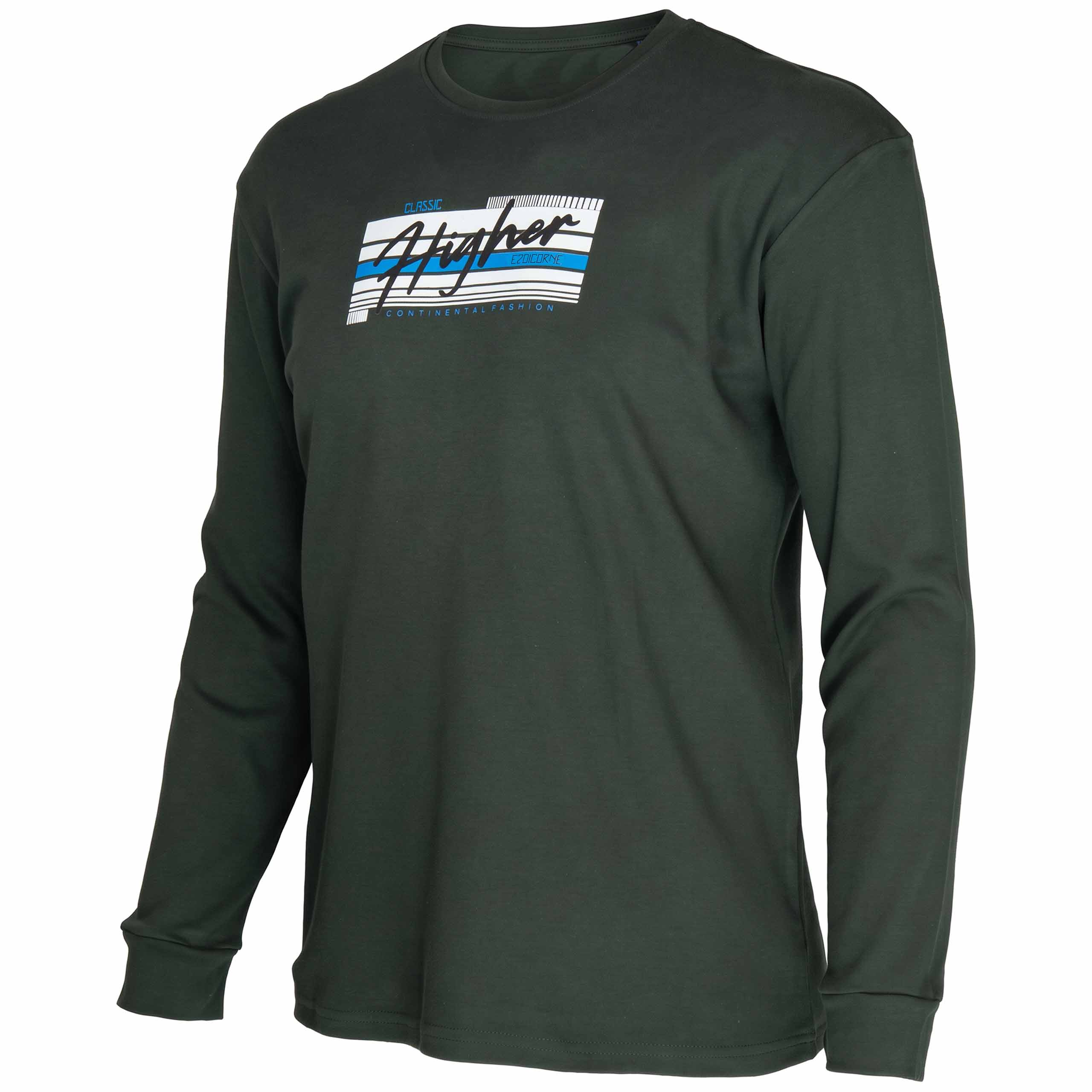 Podkoszulka Longsleeve bawełna T-shirt długi rękaw męska z nadrukiem XL/XXL 2 Podkoszulka longsleeve męska bawełniana z nadrukiem, kolor khaki – przód pod kątem