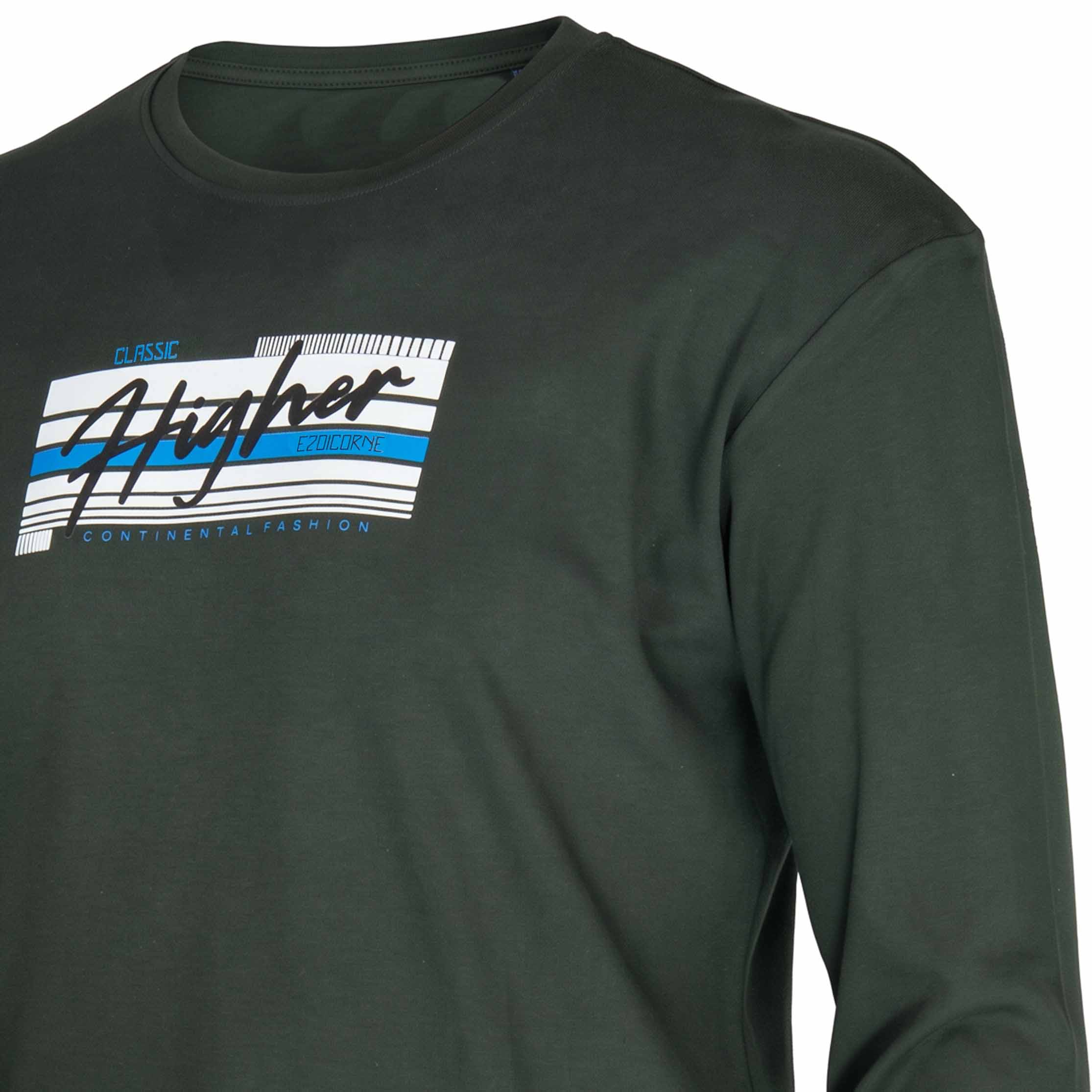 Podkoszulka Longsleeve bawełna T-shirt długi rękaw męska z nadrukiem XL/XXL 5 Podkoszulka longsleeve męska bawełniana z nadrukiem, kolor khaki – zbliżenie nadruku z boku