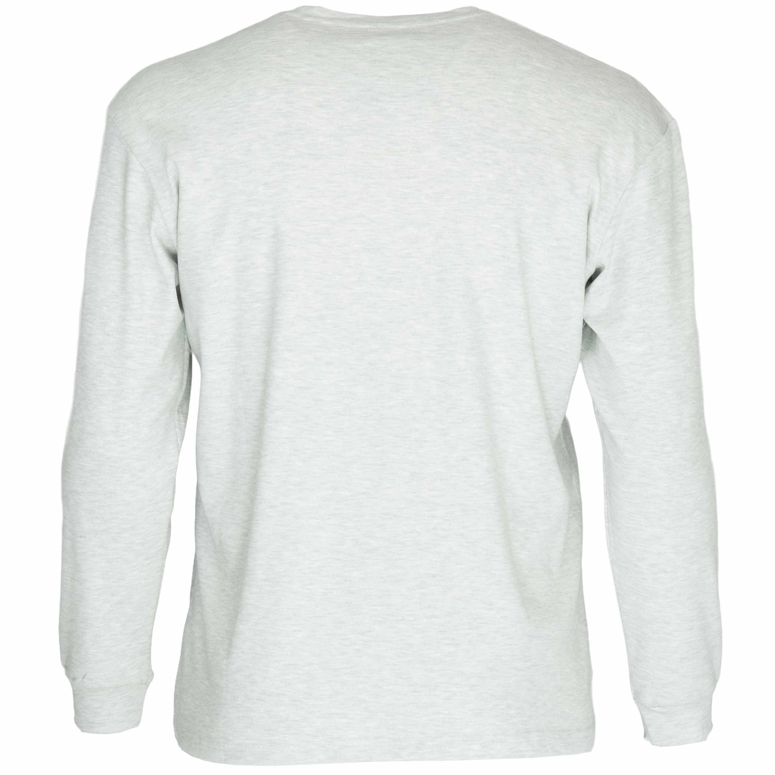 Podkoszulka Longsleeve bawełna T-shirt długi rękaw męska z nadrukiem M/L 3 Podkoszulka longsleeve męska bawełniana z nadrukiem, kolor jasnoszary melanż – tył