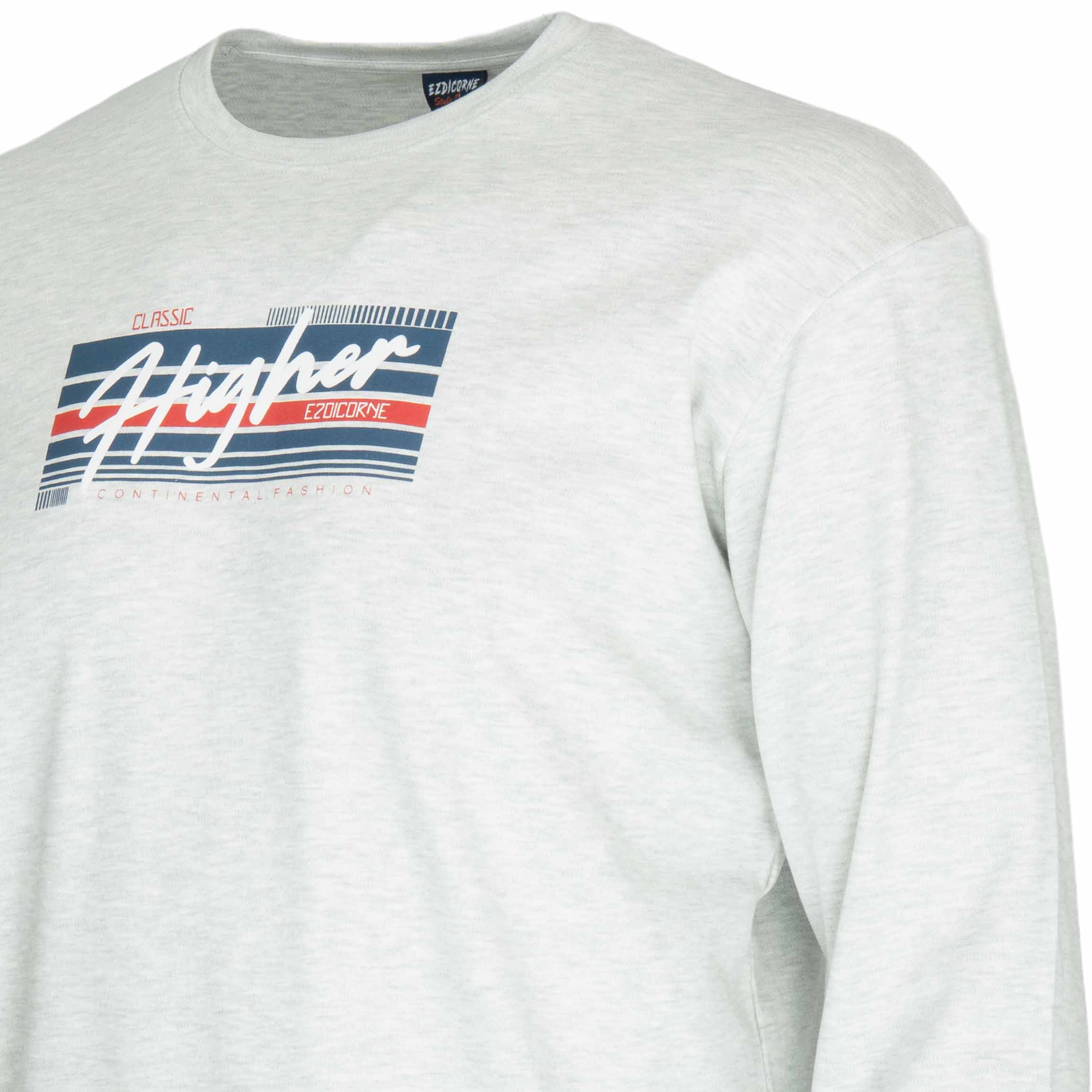 Podkoszulka Longsleeve bawełna T-shirt długi rękaw męska z nadrukiem M/L 5 Podkoszulka longsleeve męska bawełniana z nadrukiem, kolor jasnoszary melanż – zbliżenie nadruku z boku