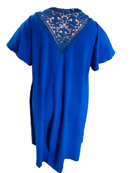 Zwiewna Sukienka Letnia Haft Luźna trapezowa elegancka plus size 50/52 2 Zwiewna Sukienka Letnia Haft Luźna – chaber