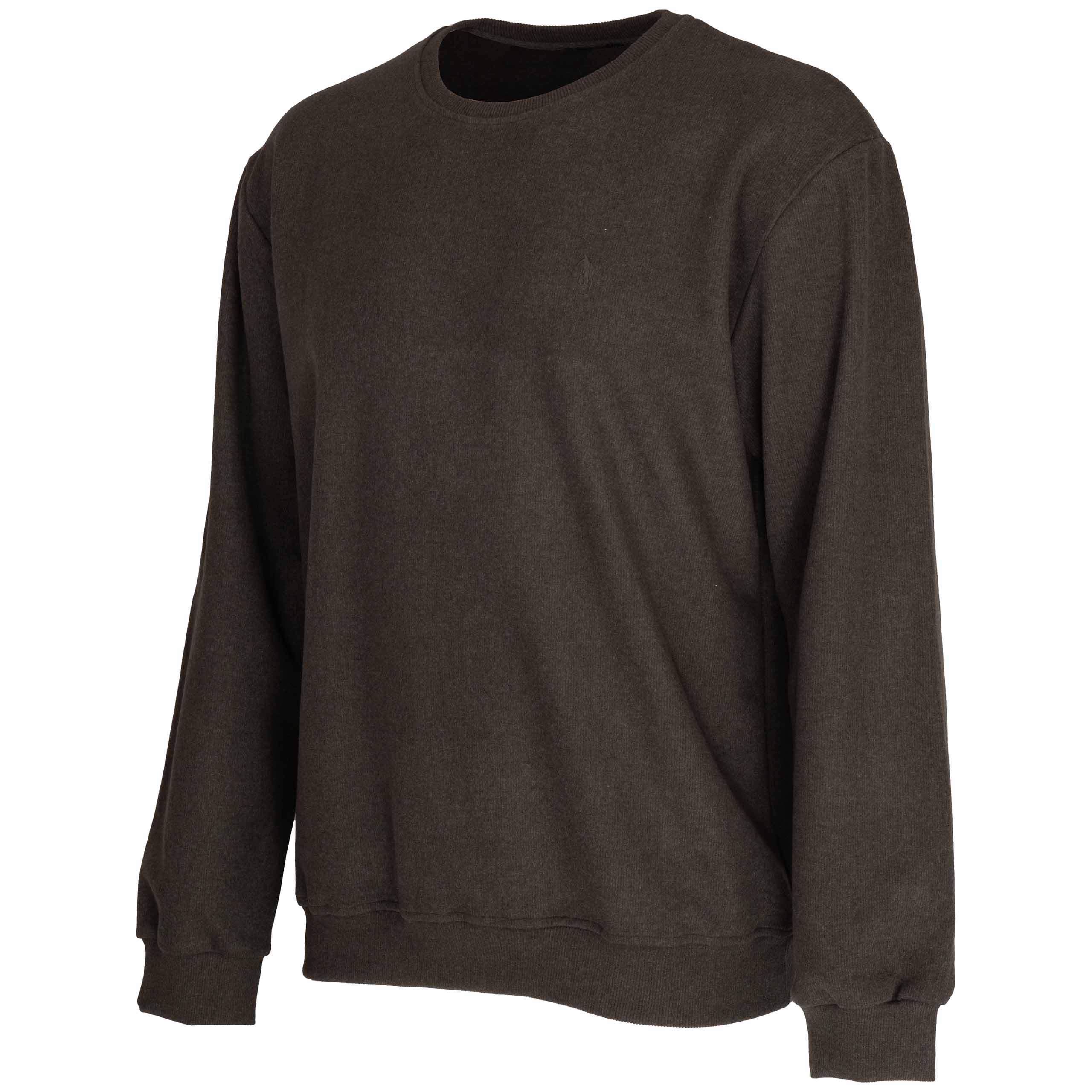 Bluza męska wkładana przez głowę bez kaptura gładka turecka duża 3XL/4XL 2 Bluza męska wkładana przez głowę bez kaptura, kolor brązowy – przód pod kątem