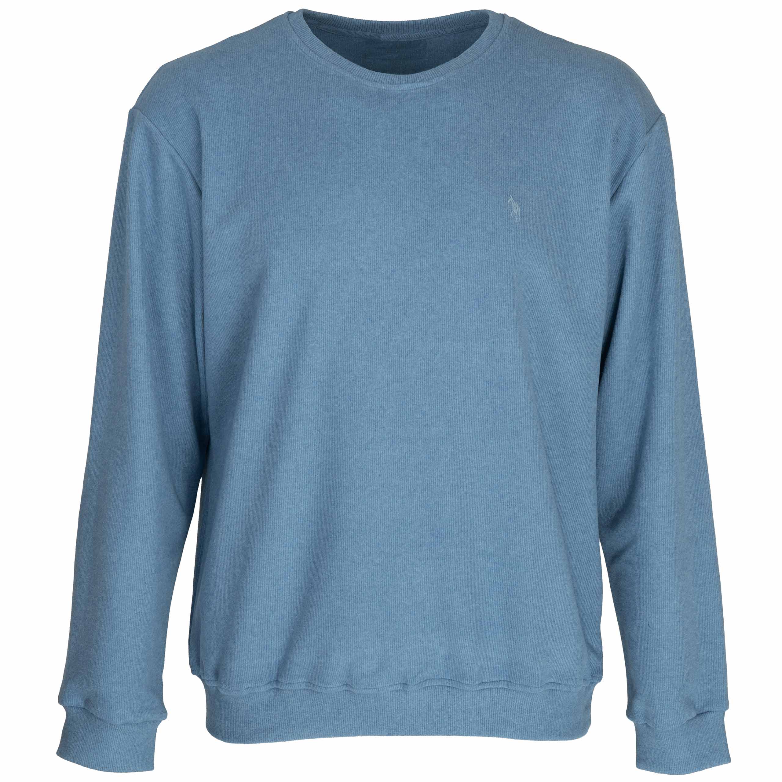 Bluza męska wkładana przez głowę bez kaptura gładka turecka duża 3XL/4XL 1 Bluza męska wkładana przez głowę bez kaptura, kolor niebieski – przód