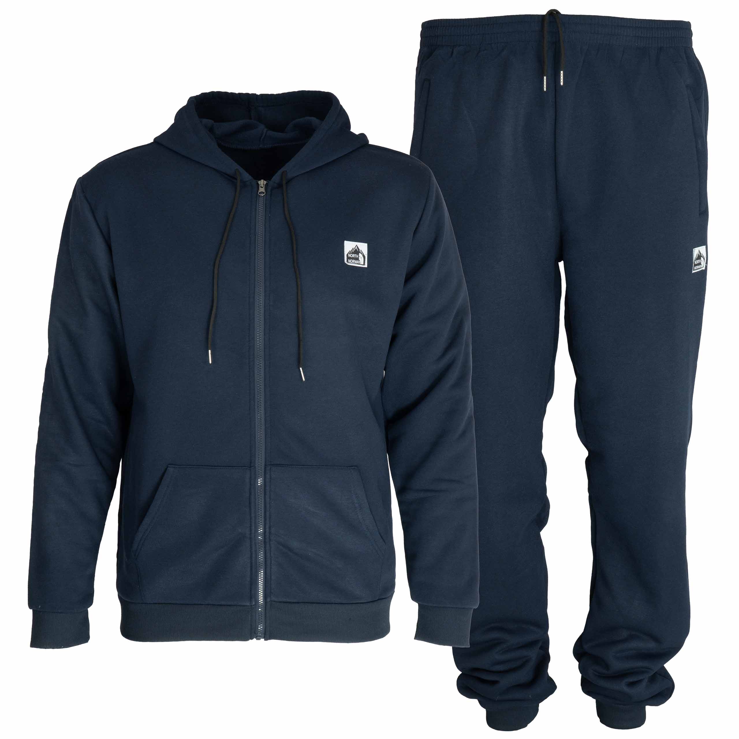 Dres męski komplet BAWEŁNIANY bluza Z KAPTUREM rozpinana i spodnie M/L 1 Dres męski komplet: bluza z kapturem i spodnie, kolor granatowy – komplet przód