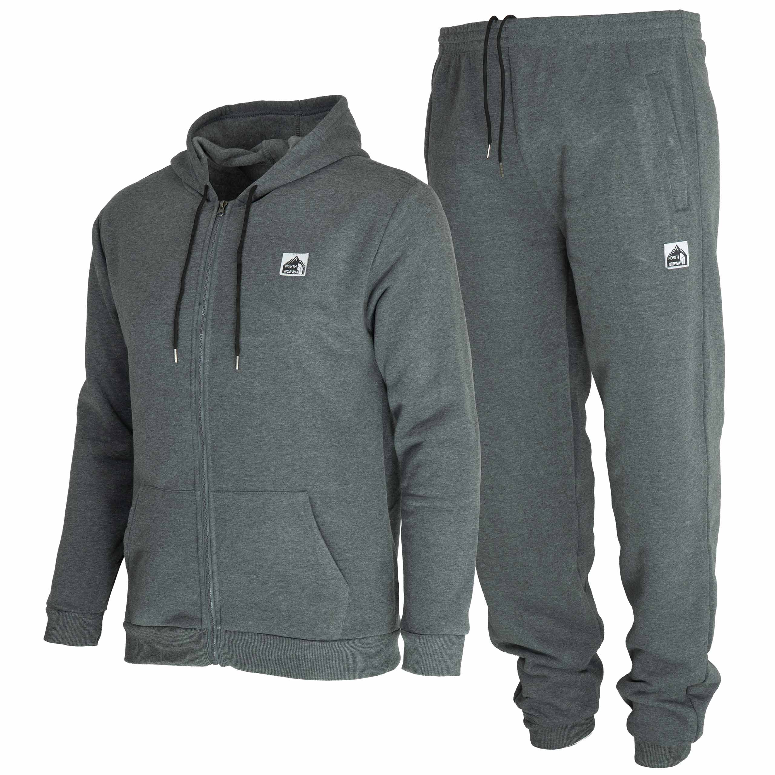 Dres męski komplet BAWEŁNIANY bluza Z KAPTUREM rozpinana i spodnie L/XL 2 Dres męski komplet: bluza z kapturem i spodnie, kolor jasnoszary melanż – komplet pod kątem