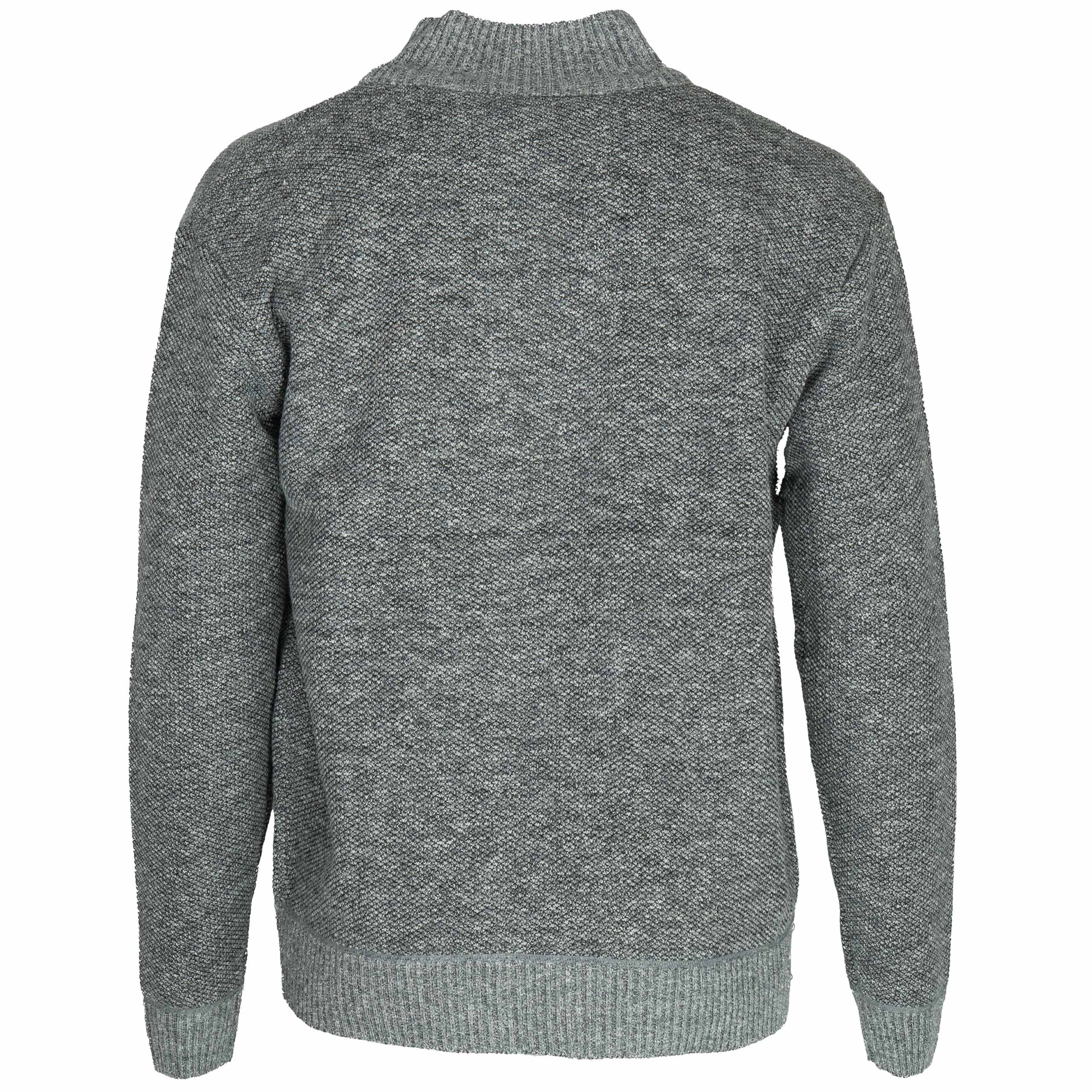 Sweter męski rozpinany na zamek OCIEPLANY FUTERKIEM ze stójką DUŻY 4XL/5XL 3 Sweter męski rozpinany na zamek, ocieplany, kolor jasnoszary melanż – tył