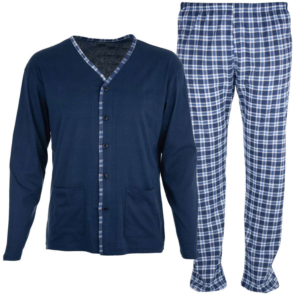 PIŻAMA MĘSKA pidżama BAWEŁNIANA długi rękaw długie Spodnie roz. 3XL / 4XL 1 15614418329