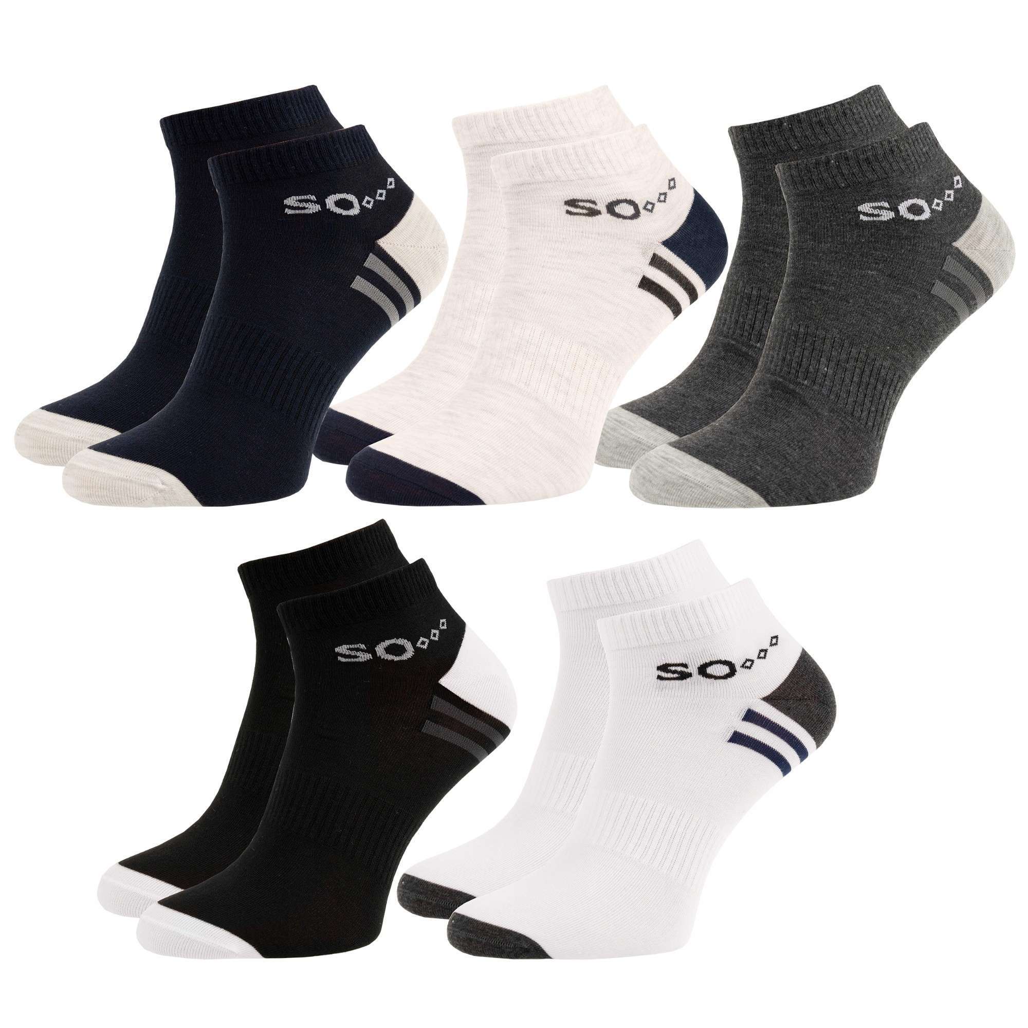 5 Par Skarpetki męskie Białe Szare Czarne Skarpety Bawełniane rozmiar 43-46 1 15917218703