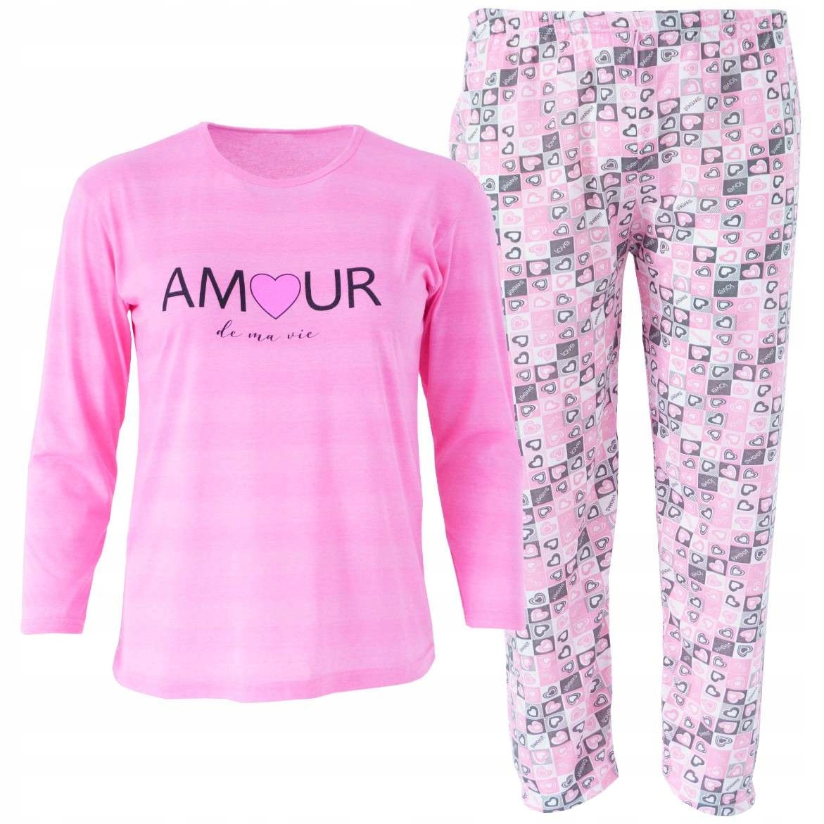 Piżama damska bawełniana ciepła duże rozmiary XL / XXL długi rękaw 1 17287140831