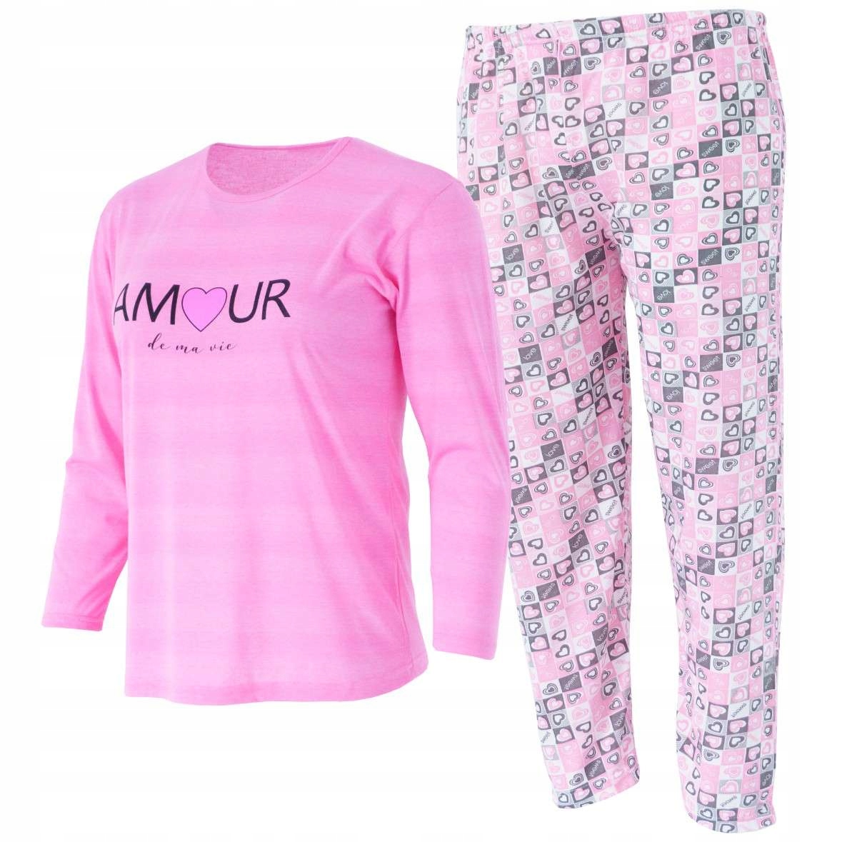 Piżama damska bawełniana ciepła duże rozmiary XL / XXL długi rękaw 2 17287140831