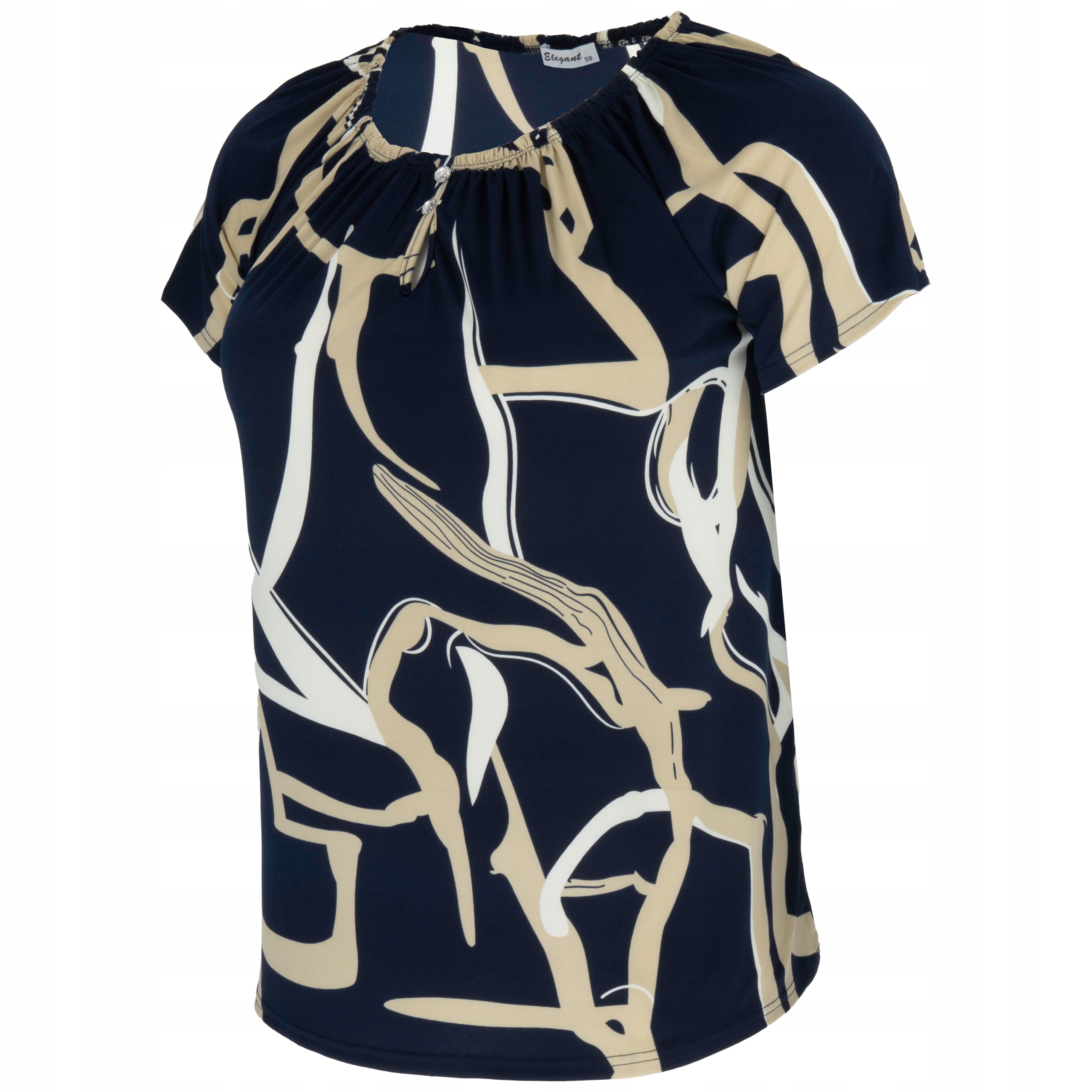 Bluzka damska hiszpanka bluzki eleganckie Duży rozmiar BAWEŁNA roz. 54 / 56 2 17643766700