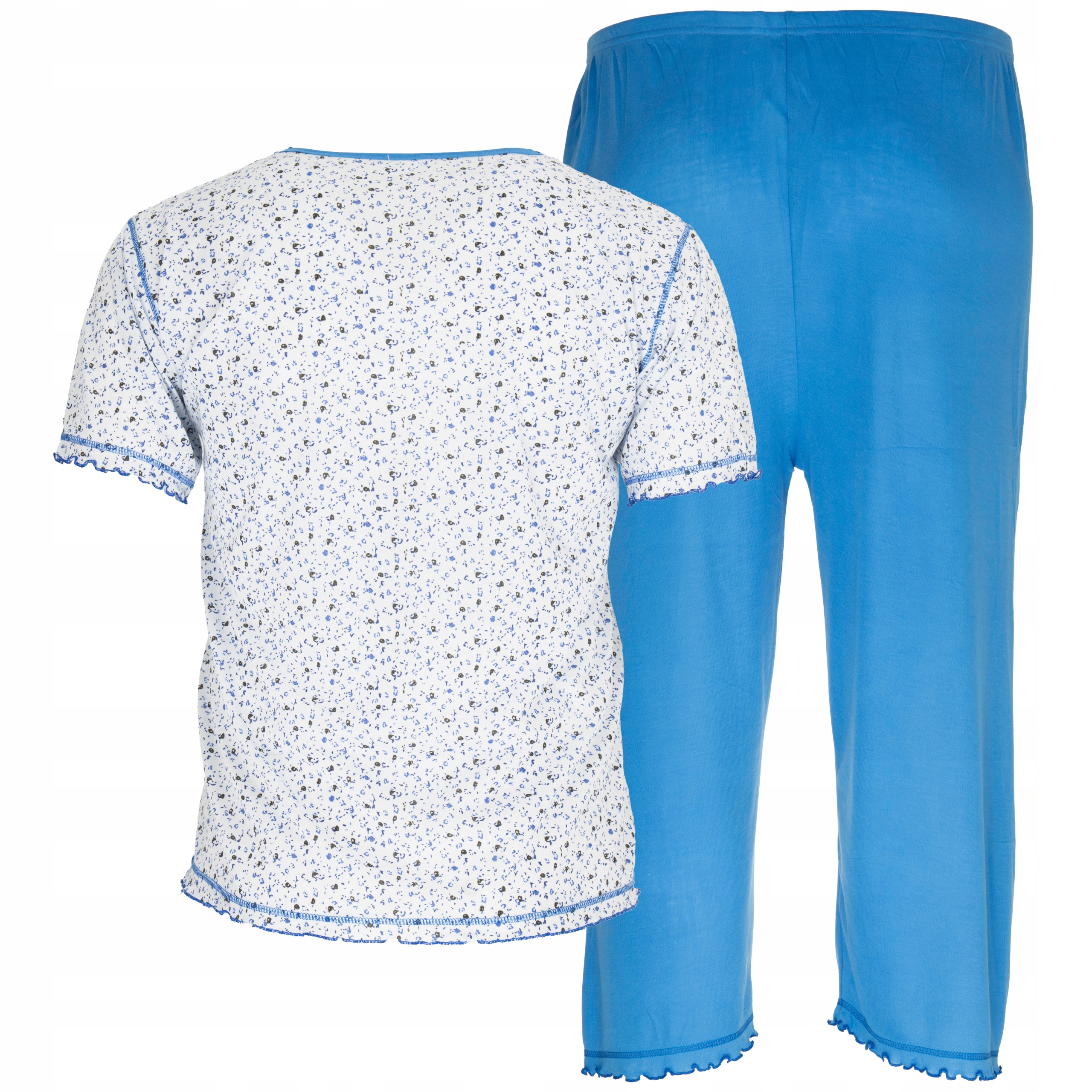 Piżama damska bawełniana dwuczęściowa spodnie 3/4 krótki rękaw 5XL / 6XL 12 17659871942